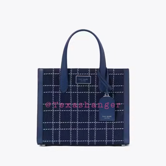 NWT Kate Spade Manhattan Denim Check Small Tote - Picture 5 of 14